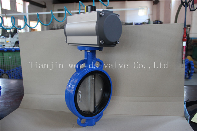 Pneumatic Actuated Wafer Type Butterfly Valve with Ce ISO Wras Approved