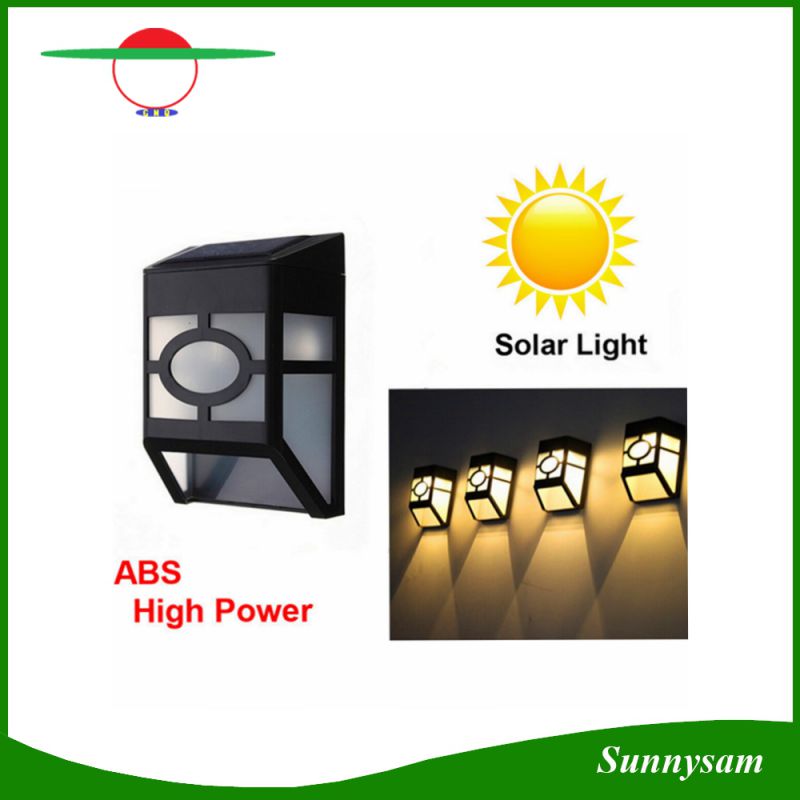 Solar Wall Light 2 LEDs Solar Powered Light Outdoor Garden Yard Path Wall Landscape Lamp Black Lantern Light Lamps