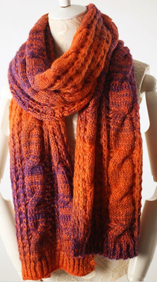 Womens Twist Pattern Knitted Scarf Winter Wrap Shawl Scarf (SK105)