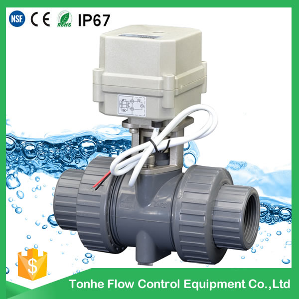 Electric Motorized PVC Plastic Ball Valve IP67 2 Way