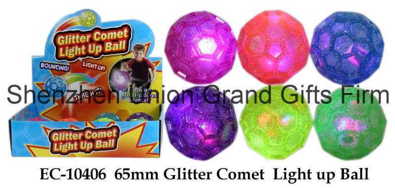 65mm Glitter Comet Light up Ball