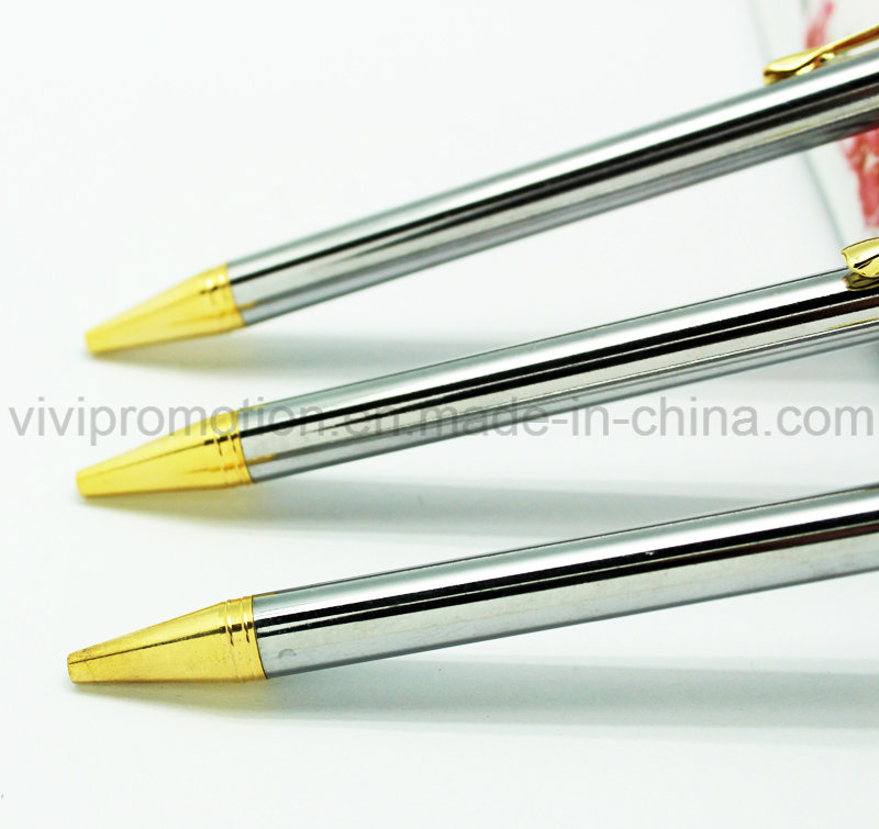 New Arrivals Promotional Shiny Slim Hotel Metal Ball Pen (BP0081)