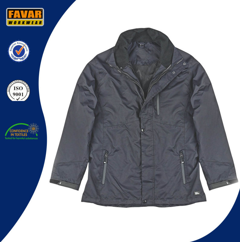 Nylon Waterproof Rain Jacket with Detached Padded Lining