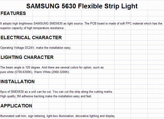 Samsung Chips SMD5630 LED Strip/LED Strip Light/Flexible LED Strip