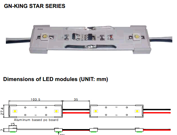 2LED Channel Letter Module with King Star (GN-CLM-KS)