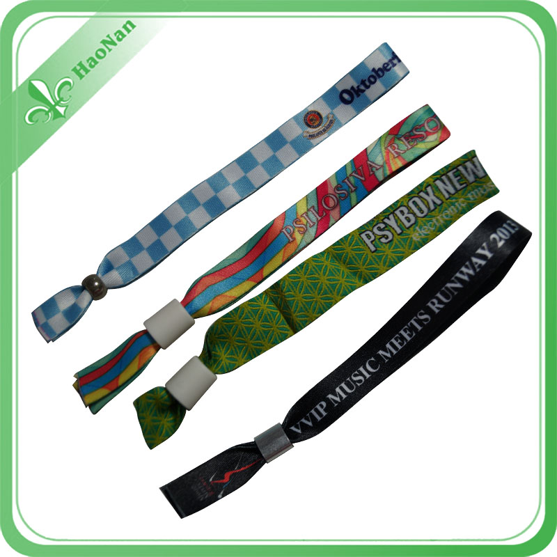 Polyester Heat Transfer Printed Satin Wristband with Plastic Lock