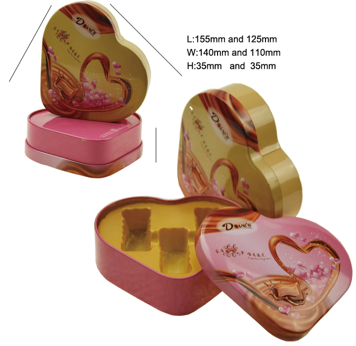 Heart Shaped Decorate Wedding Tin Boxes for Packing Jy-Wd-2015120703