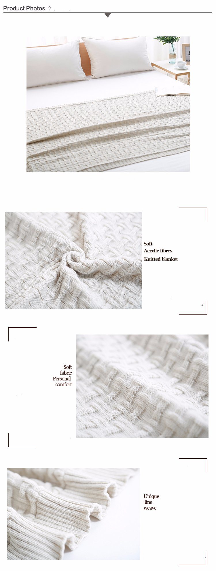 100% Cotton Oversize Knitted Blanket for Winter Wholesale