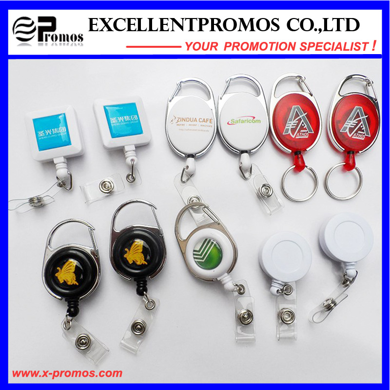 Customized Logo Cheapest Plastic Round Badge Reels Holder (EP-BH112-118)