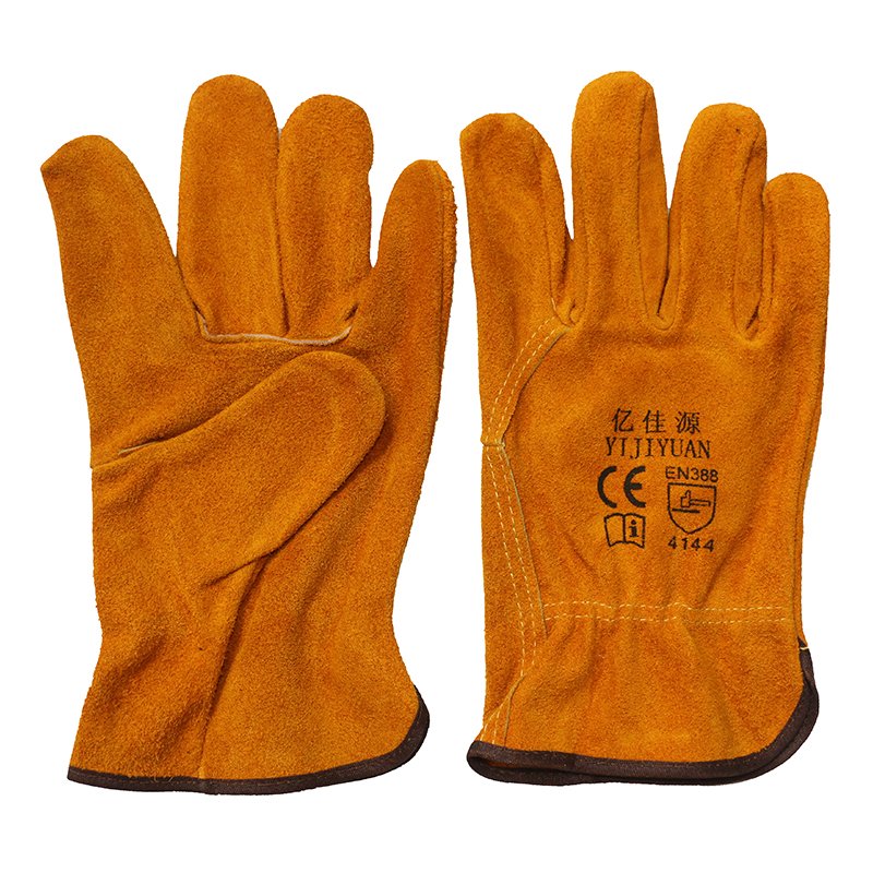 Wing Thumb Cow Split Leather Industrial Work Gloves Hand Protective Driver Gloves