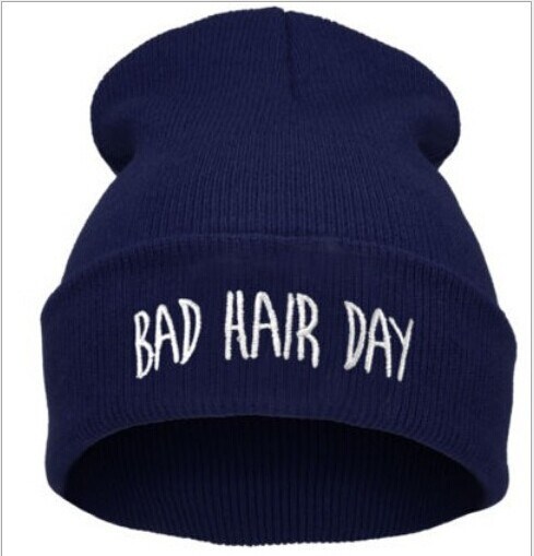 Unisex Knitted Bad Hair Day Punk Embroidery Winter Warm Hat Beanie (HW146)