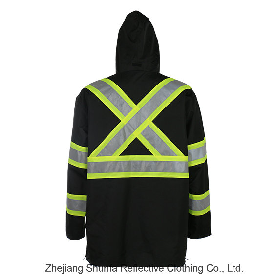 Safety Reflective Jacket Black with Hat