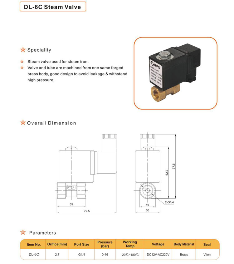 Steam Solenoid Valve (DL-6C)