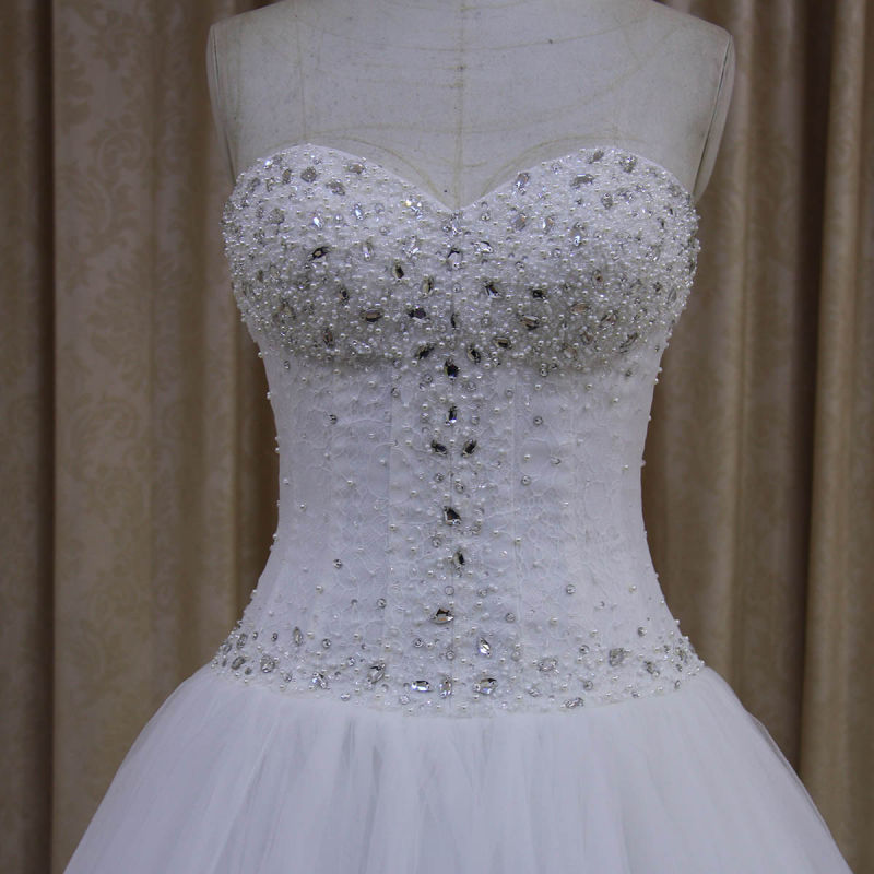 Ak005 Wholesale Real Pictures of Strapless Beaded Wedding Dress