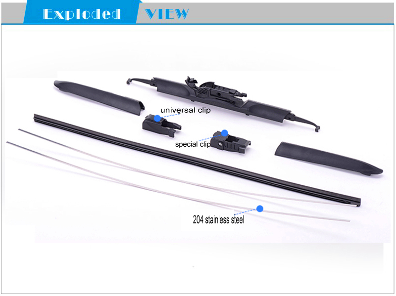 Exact Fit 5 in One Adaptor High Quality Hybrid Wiper Blade