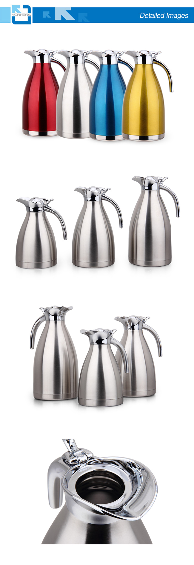 304 Double Wall Stainless Steel Coffee Carafe Coffee Kettle