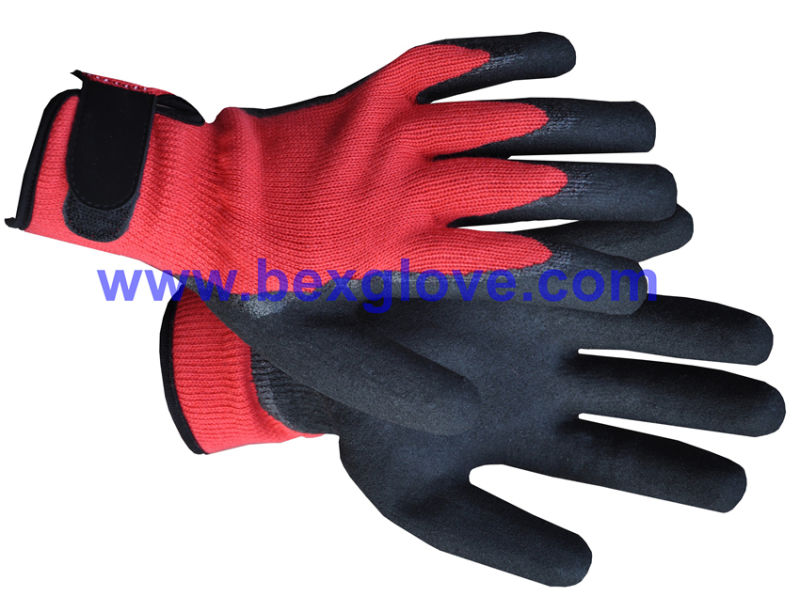 10 Gauge Polyester Liner, Nitrile Coating, Sandy Finish Safety Gloves