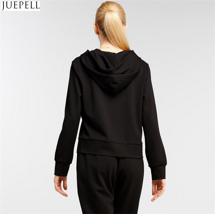 European and American High End Women's Fashion Sports Leisure Suit Hooded Long Sleeve Sweater Two-Piece Women Sports Suit