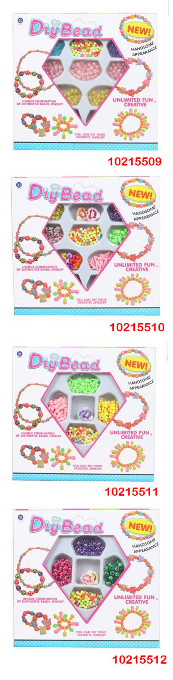 Hot Sale Intelligent Plastic Toys DIY Beads for Girl (10215510)