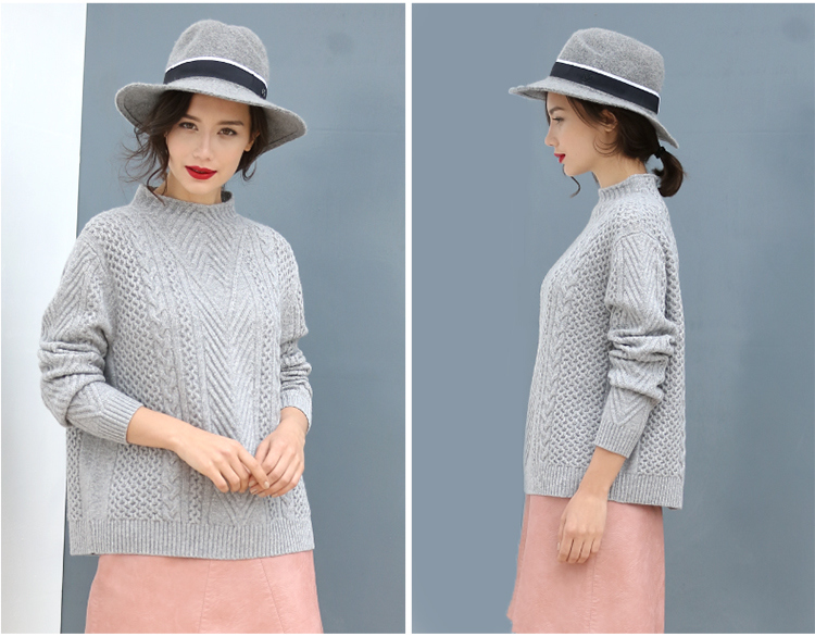 High Quality Silk Cashmere Knitted Sweater Soft Hand Feeling Sweater Design