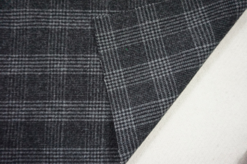 Wool Fabric in Plaid with Black&White