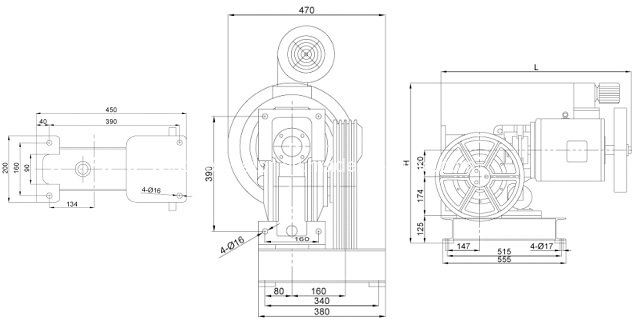 Small Loading AC2 Geared Elevator Traction Machine (OS111-YJF120WL)