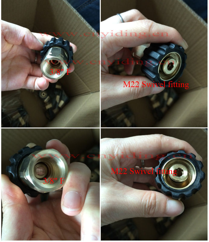 Pressure Washer Brass Fitting (M22 Swivel + 3/8