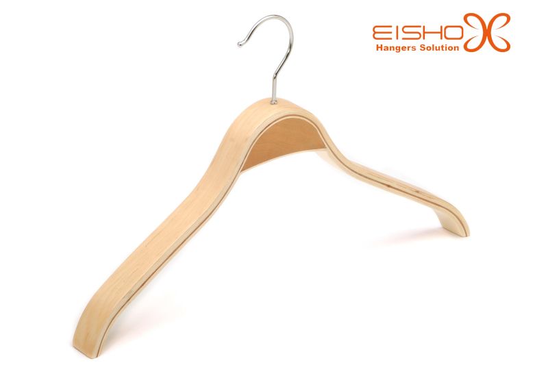 Sweater Laminated Hanger With Wooden Bar