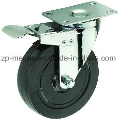 4inch Medium Sized Biaxial Black Rubber Caster Wheels with Brake