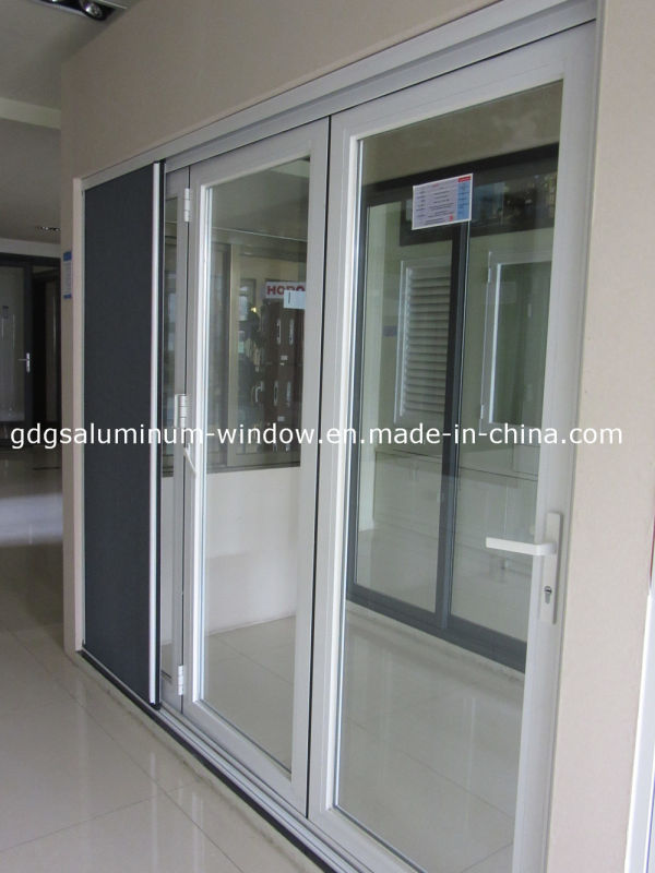 Powder Coated Tinted Glass Aluminium Bi-Folding Door with Soundproof and Waterproof