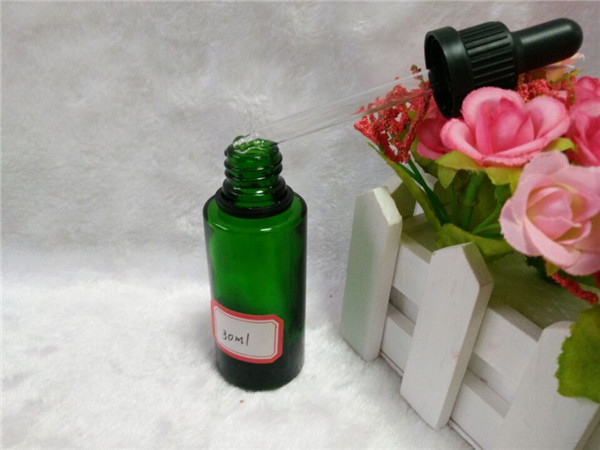 30ml Green Essential Oil Bottle with Black Dropper (EOB-12)