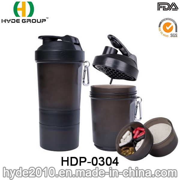 600ml BPA Free Plastic Protein Smart Shaker Bottle (HDP-0304)