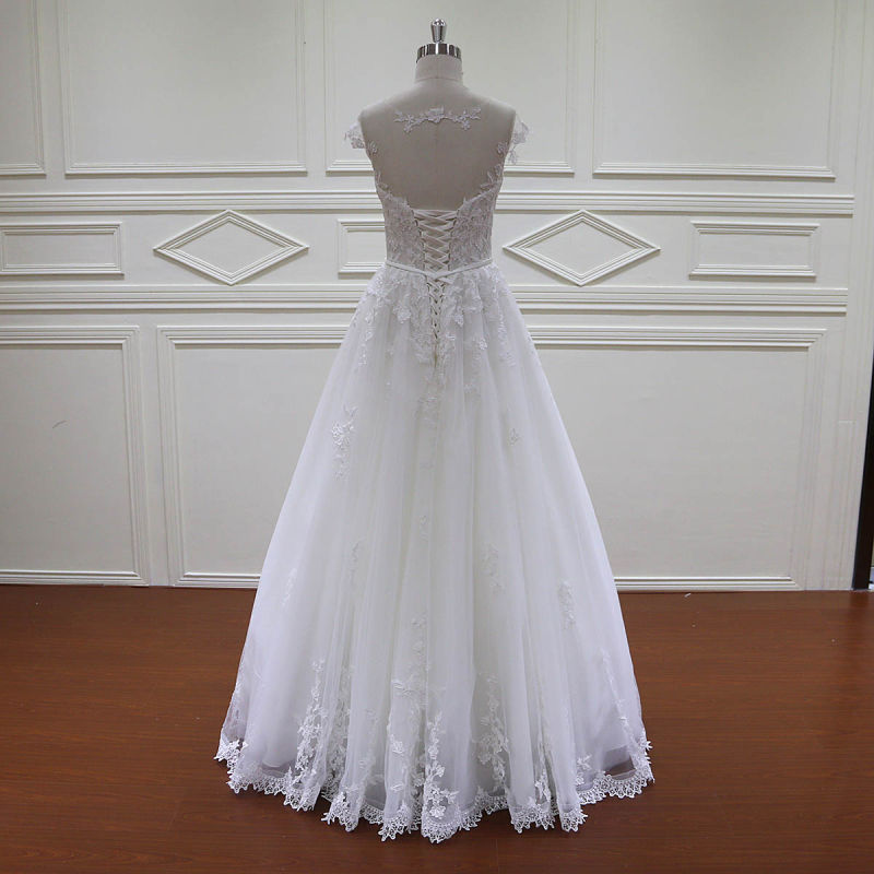 Floor Length French Lace A-Line Bridal Gowns