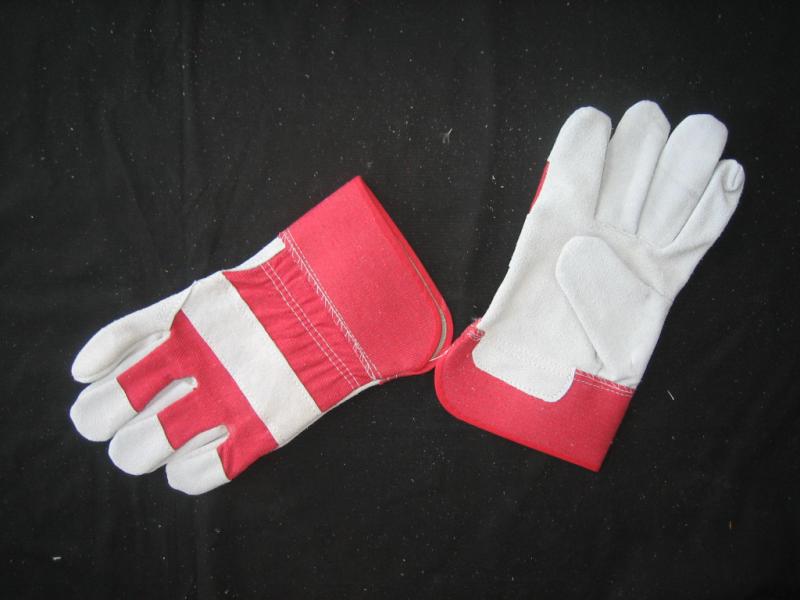 Red Cow Split Leather Full Palm Work Glove