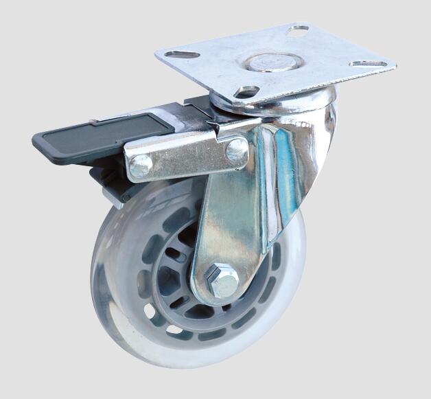 Industrial Caster Flat Transparent Caster with Brake