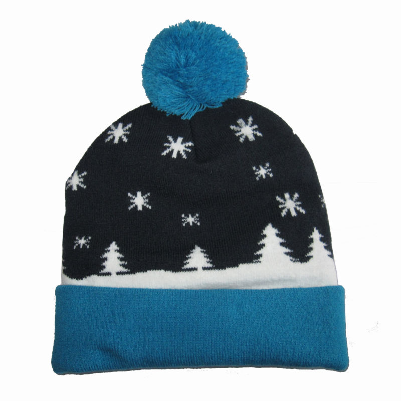 Christmas Xmas Unisex Knitted Flashing Glitter Hat Beanie (HW143)