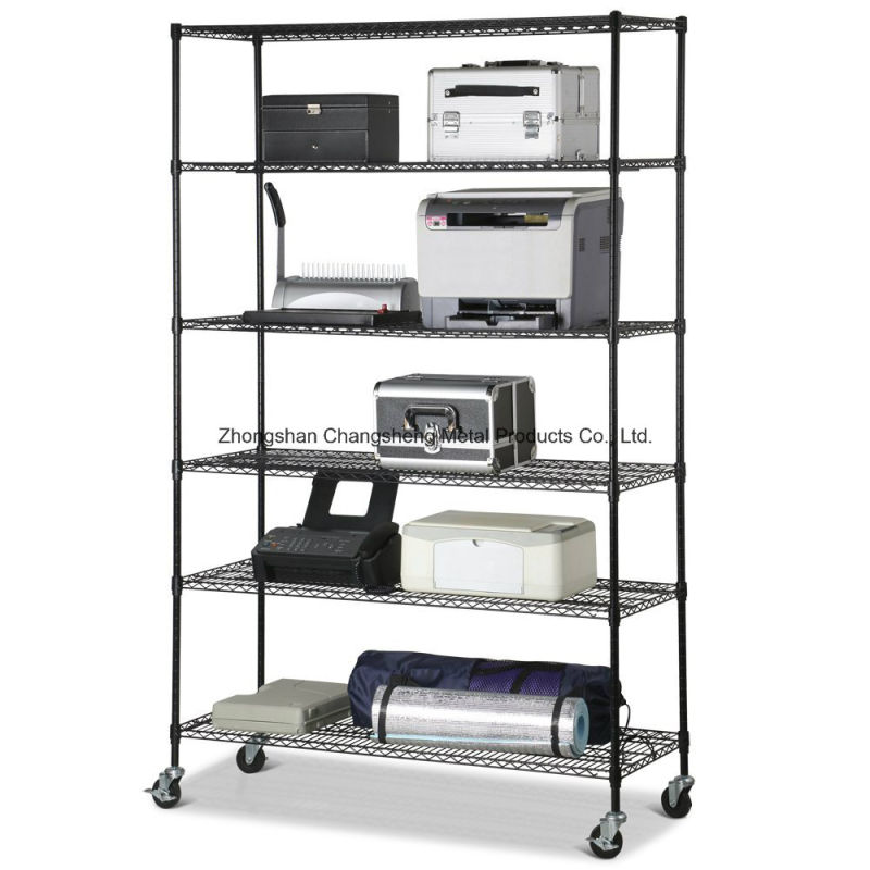 NSF Portable Adjustable Metal Wire Storage Rack with Wheels