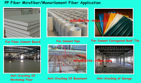 6mm 12mm 18mm PP Monofilament Fiber for Construction