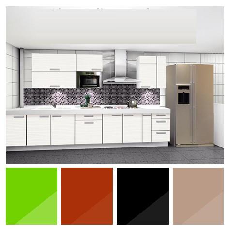 Glossy Kitchen Cabinet Doors with Clients' Requirement Sizes (ZH)