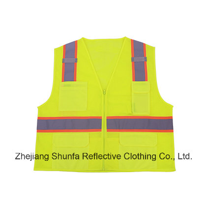 Hot Sales Reflective Safety Vest with Solid Pockets