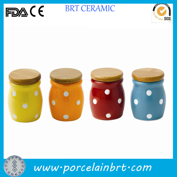 Colorful Polka DOT Cermic Storage Mini Jar