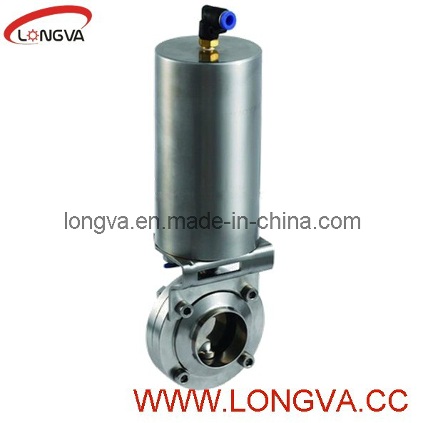 Stainless Steel Sanitary Butterlfy with Pneumatic Actuator