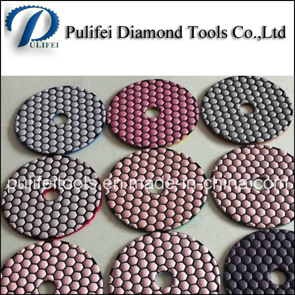 3 Inch Resin Hook flexible Diamond Polishing Honeycomb Dry Pad