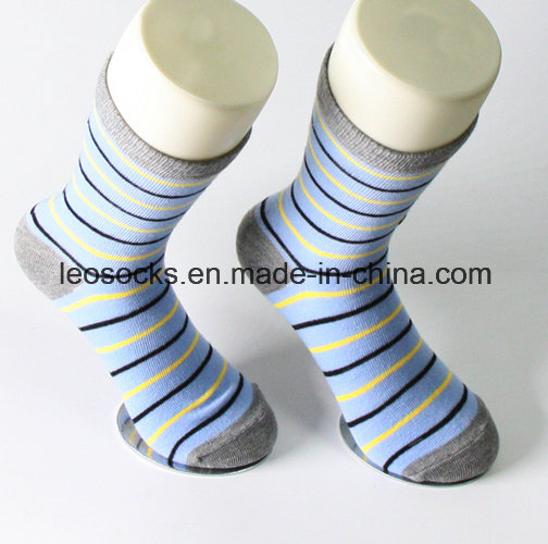 Simple Style Wholesale Striped Cotton Fashion Business Men Socks