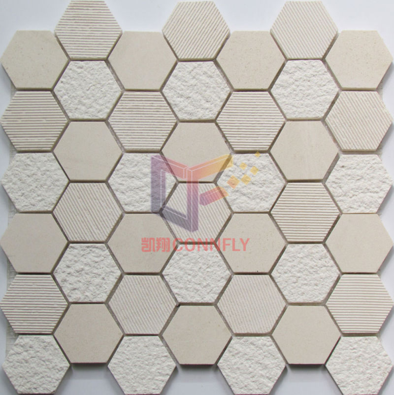 Hexagon Marble Mosaic (CFS1045)