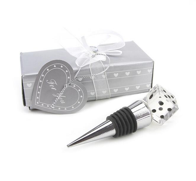 Crystal Dice Wine Bottle Stopper - Gift Boxed