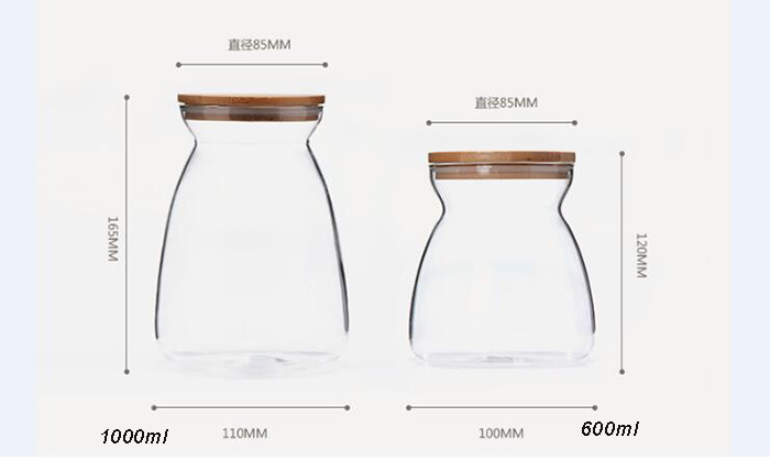 Light Weight Glass Jar Tea Rice Bean Bottle