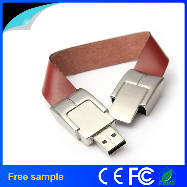 2016 Real Capacity Leather Bracelet USB Pendrive