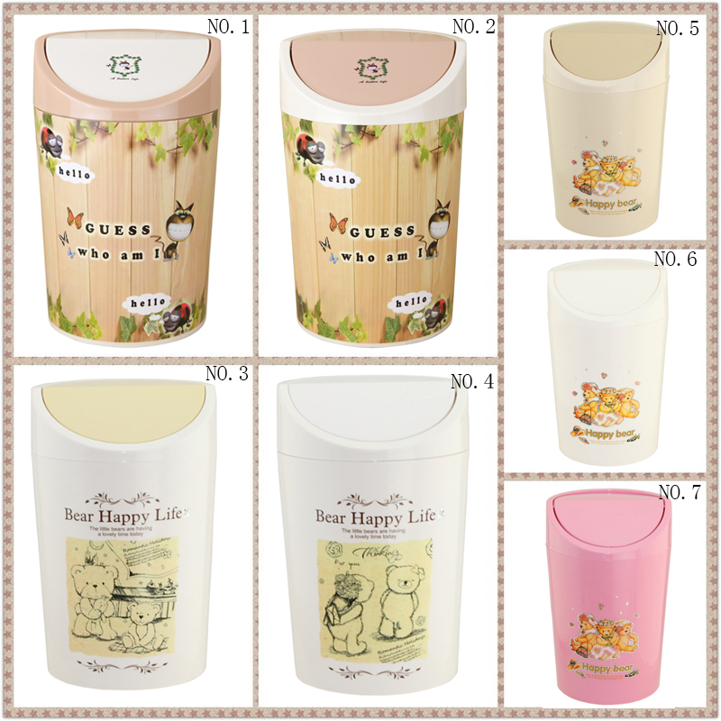 Fashionable Plastic Flip-on Dust Bin for Bedroom (FF-5270-3)