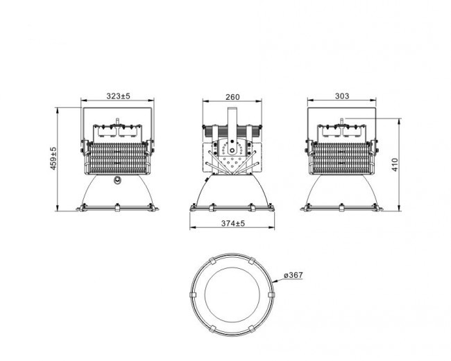 Philips Osram 300W LED High Bay Lighting Meanwell Power Supply High Bay Light